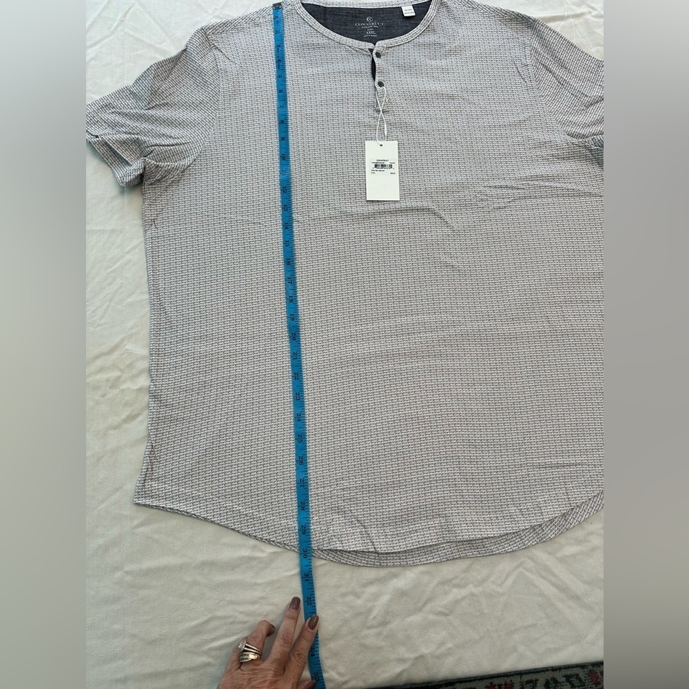 Construct Printed Short Sleeve Henley Size XXL NWT - Picture 7 of 11